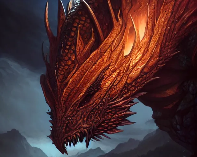 Image similar to highly detailed portrait of a fantasy dragon, in dragon ’ s dogma : dark arisen, stephen bliss, unreal engine, fantasy art by greg rutkowski, loish, rhads, ferdinand knab, makoto shinkai and lois van baarle, ilya kuvshinov, rossdraws, tom bagshaw, global illumination, radiant light, detailed and intricate environment