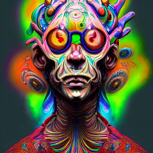 Prompt: An extremely psychedelic portrait of Groku, surreal, LSD, face, detailed, intricate, elegant, lithe, highly detailed, digital painting, artstation, concept art, smooth, sharp focus, illustration