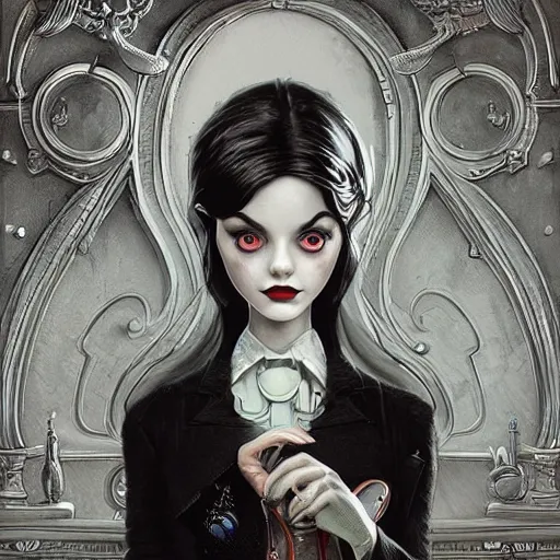 Prompt: Lofi portrait in mansion, Pixar style by Joe Fenton and Stanley Artgerm and Tom Bagshaw and Tim Burton