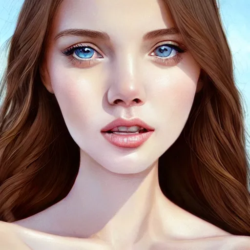 Prompt: a giddy gorgeous female, photo, professionally retouched, soft lighting, wearing sundress, illuminated by moonlight, realistic, smooth face, goddess, luscious lips, perfect eyes, wide angle, sharp focus on eyes, 8 k high definition, insanely detailed, intricate, elegant, art by artgerm and wlop