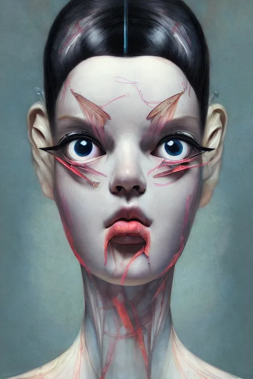 Image similar to prompt : figurative unique features ballerina, symmetrical face, portrait soft light painted by james jean and katsuhiro otomo and erik jones, inspired by akira anime, smooth face feature, intricate oil painting, high detail illustration, sharp high detail, manga and anime 1 9 9 9