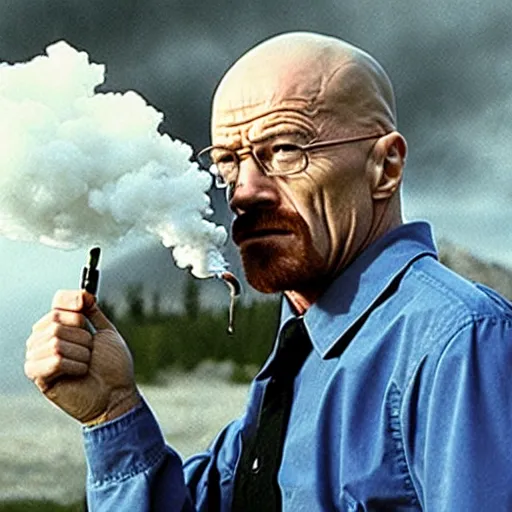 Image similar to walter white smoking a megaton of crack