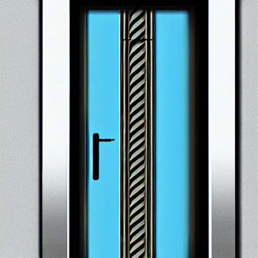 Image similar to hyper realistic art - deco sci - fi door