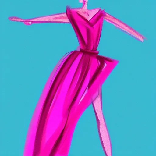 Image similar to a fashion illustration of a beautiful woman dancing