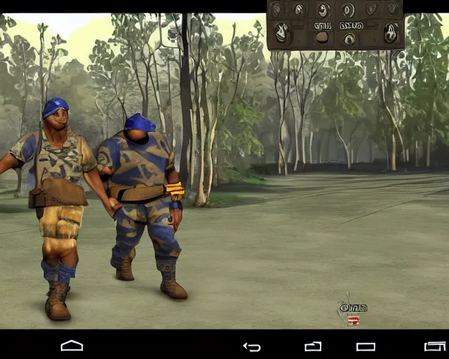 Prompt: screenshot of a crips gang member in the two dimensional cartoon web browser game age of war ( 2 0 0 7 ), adobe flash player, games by louissi, high quality