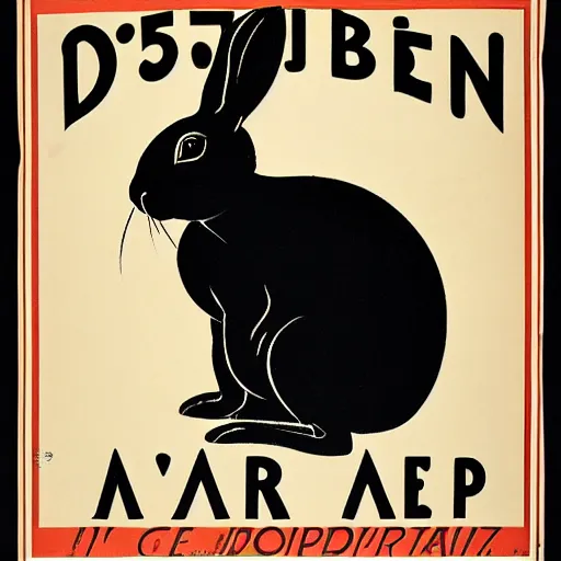 Prompt: a rabbit, propaganda poster, 1 9 1 0 s