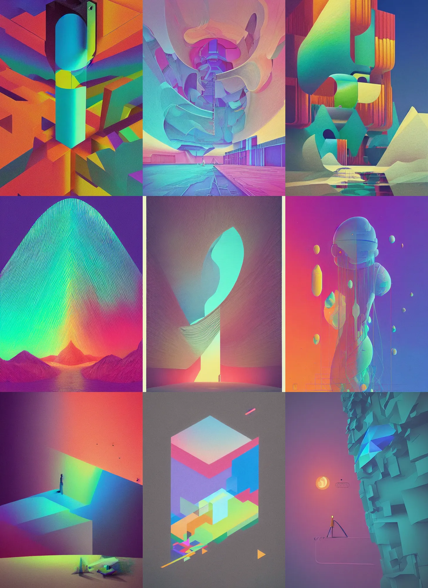 Prompt: detailed color pencil artwork by beeple