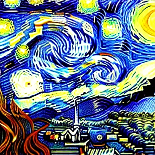 Image similar to portrait of a giant shouting ( ( stay puft marshmallow man ) ) in the style of starry night by vincent van gogh intricate detail, low angle, blockbuster ghostbusters movie