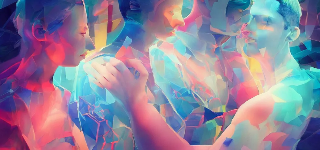 Image similar to xray photoshoot of couple hand holding, colourful vfx art, art by hsiao - ron cheng & james jean - presented as magazine collage style, volumetric light, colourful, sharp, detailed, digital painting, illustration, illustration, magazine collage, highly detailed, intricate detail, unreal engine, octae render, pinterest, behance, art station