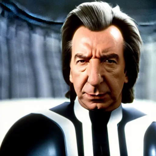 Image similar to movie still of alan rickman as emporer palpatine star wars ( 1 9 7 7 )