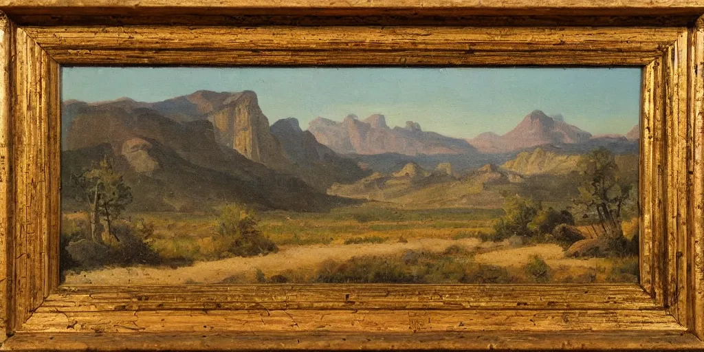 Image similar to American West scenery, XIXth century painting