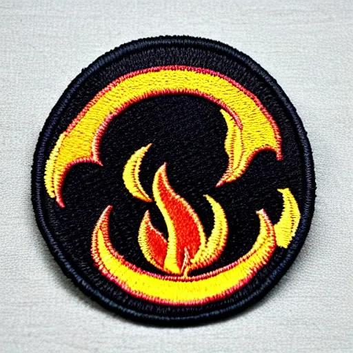 Prompt: vintage 1 9 7 0 s minimalistic clean fire flames goth patch