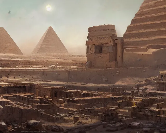 Image similar to great ancient Egyptian city, a fantasy digital painting by Greg Rutkowski and James Gurney, sci-fi, anime, trending on Artstation, highly detailed