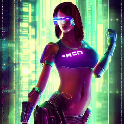 Image similar to cyberpunk girl