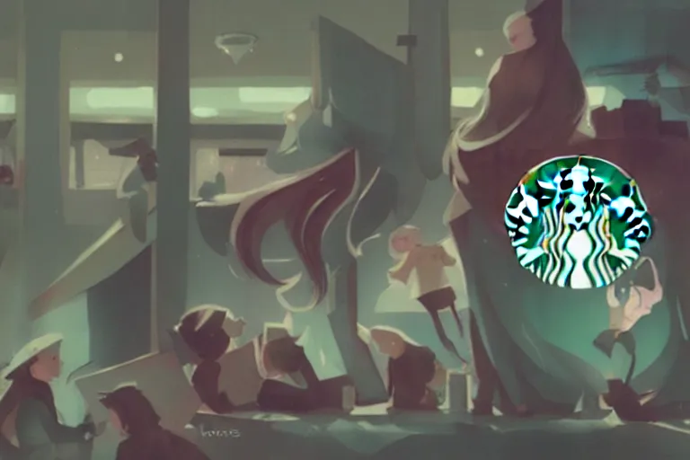 Image similar to starbucks, by loish trending on artstation deviantart