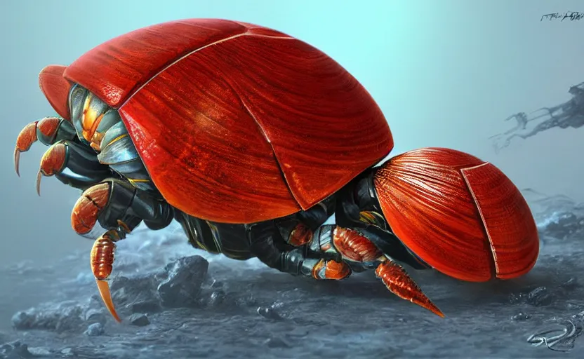 Prompt: a hermit crab superhero made by jim burns, digital art, very coherent symmetrical artwork, cinematic, hyper realism, high detail, 8 k, vibrant colors, high contrast