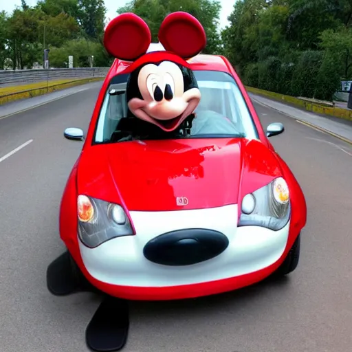 Image similar to mickey mousing stole a car