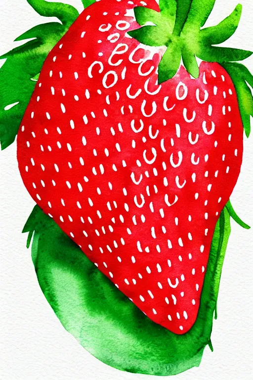 Image similar to minimalist watercolor art of a strawberry, illustration, vector art