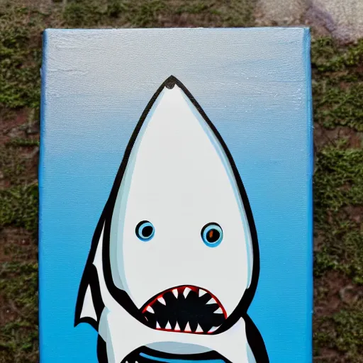 Image similar to Shark Spam Can, painting