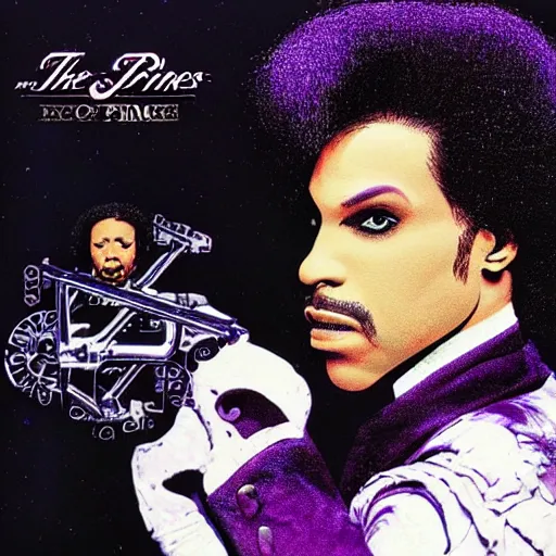 Prompt: the cover artwork for Prince’s Sign O’ The Times album. Really detailed.