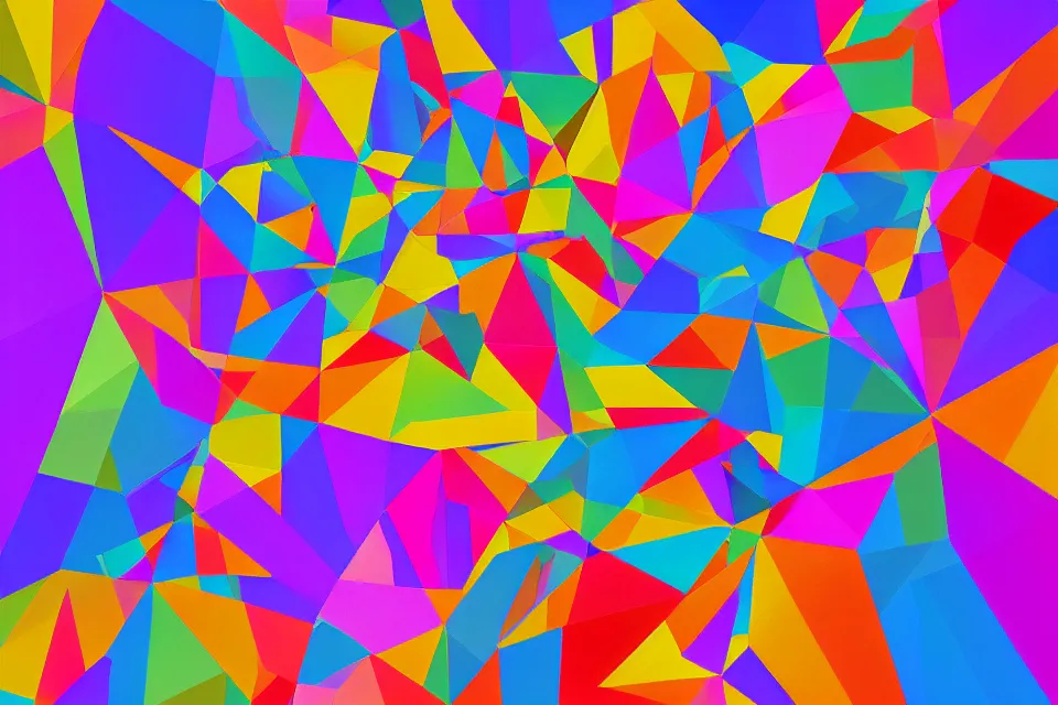 Prompt: a colorful, computer generated, abstract geometric intriguing render