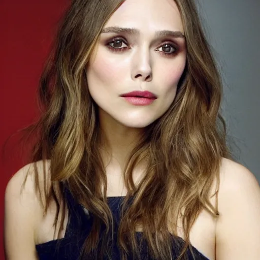 Prompt: elizabeth olsen mixed with keira knightley