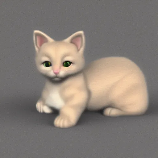 Image similar to 3 d model of a kitten