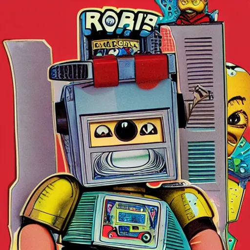 Prompt: robot garbage pail kids