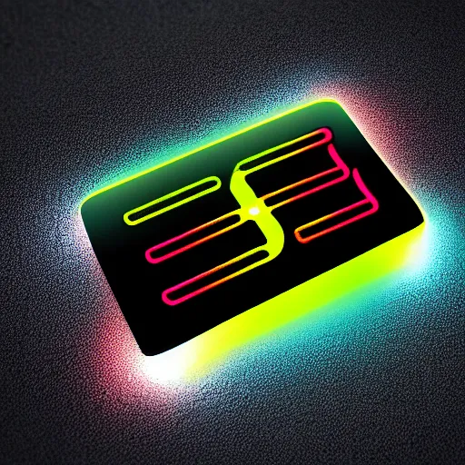 Prompt: Minimalist logo for an app that controls LED lights that sync to music. Neon colors