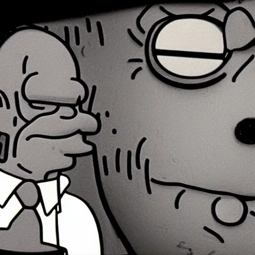 Image similar to a close - up of homer simpson's face in outlast