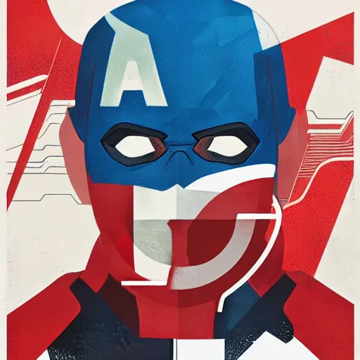 Image similar to Captain America profile picture by Sachin Teng, asymmetrical, Organic Painting , Matte Painting, geometric shapes, hard edges, graffiti, street art:2 by Sachin Teng:4