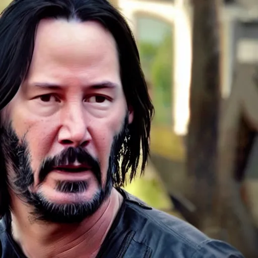 Image similar to Keanu Reeves in Sons of anarchy very detail4K quality super realistic