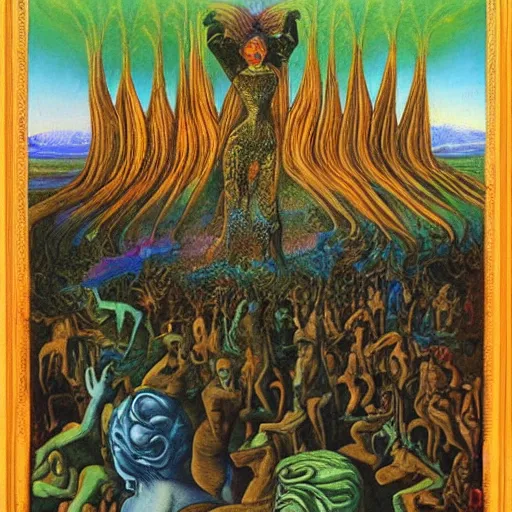 Image similar to An Ernst Fuchs painting of the climate apocalypse