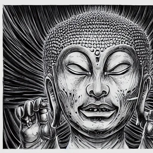 Prompt: the undead Buddha by kentaro miura, hyper-detailed masterpiece