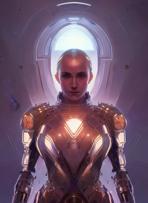 Prompt: symmetry!! portrait of faceted armour, tech wear, scifi, glowing lights!! intricate elegant, highly detailed, digital painting, artstation, concept art, smooth, sharp focus, illustration, art by artgerm and greg rutkowski and alphonse mucha