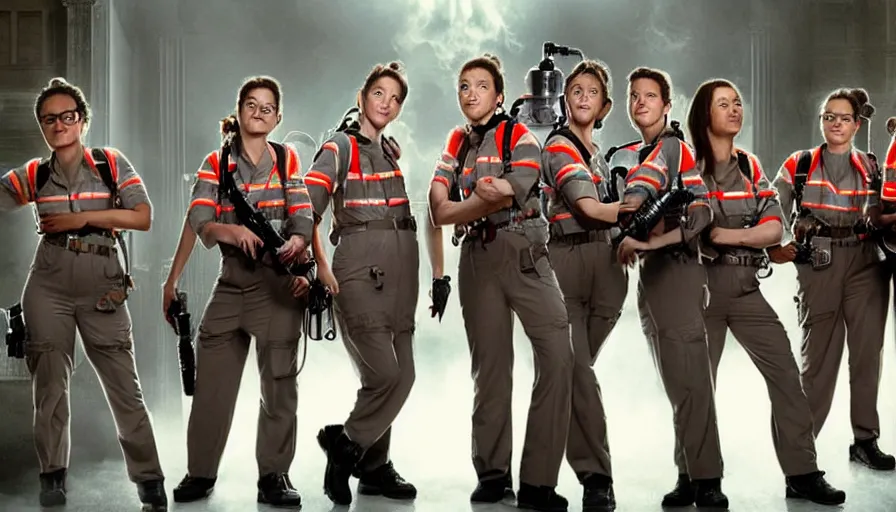 Image similar to big budget remake of ghost busters with all female cast that isn't funny.