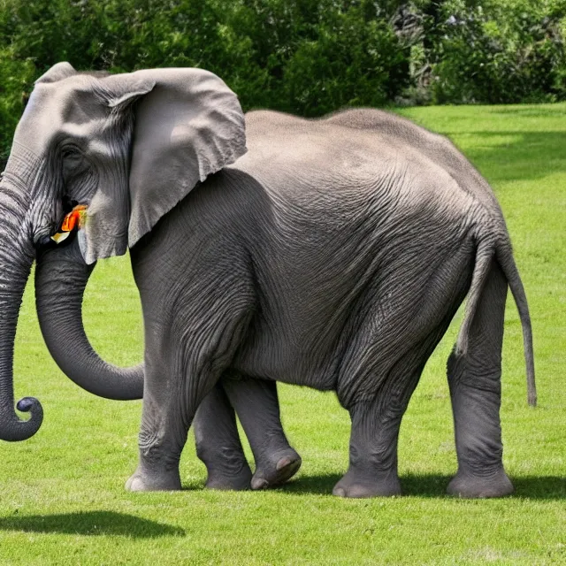 Prompt: a photo of a cat and elephant hybrid animal