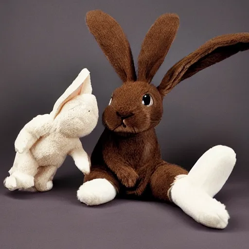 Image similar to Bing the rabbit and Flop the sock