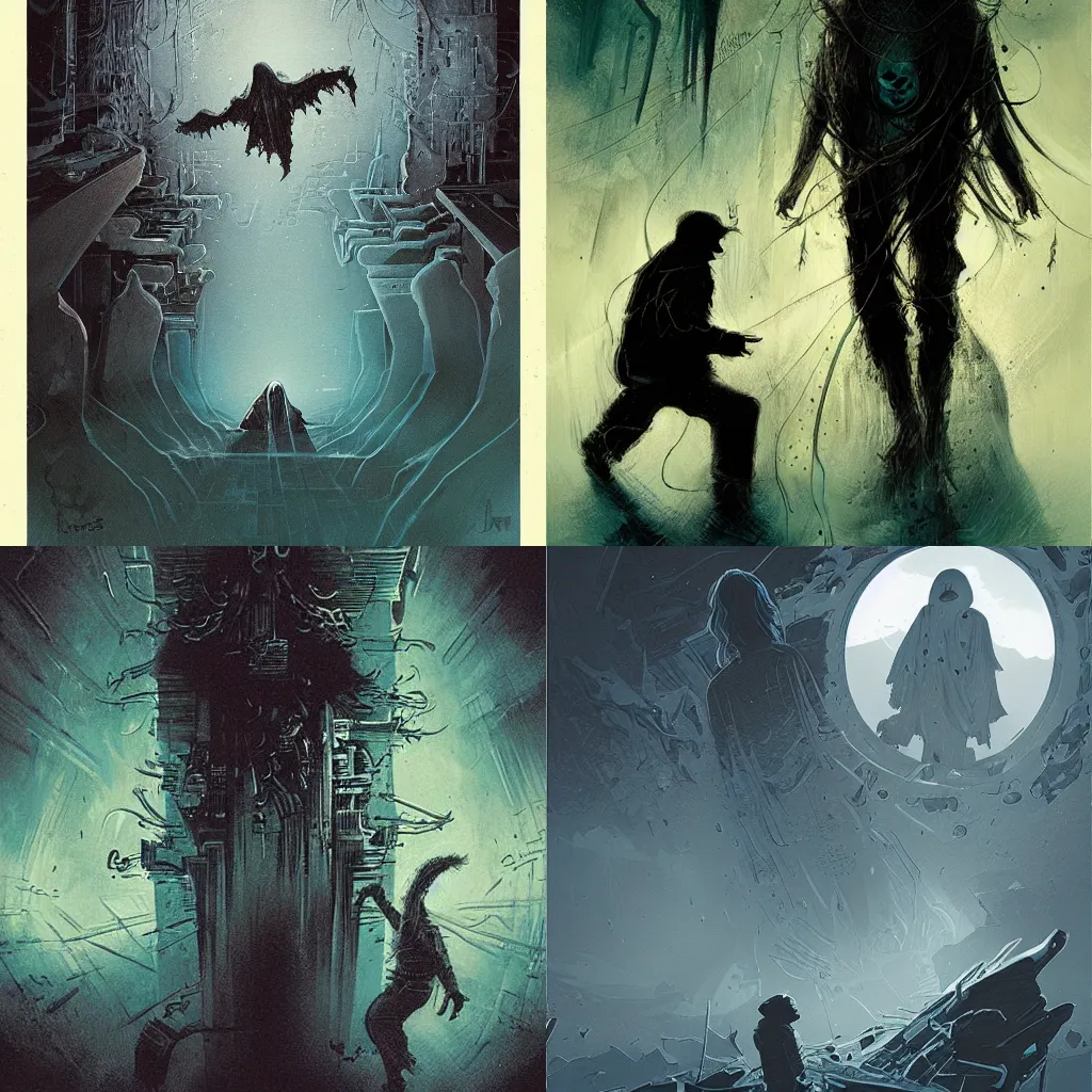 Prompt: ghosts, les edwards and petros afshar