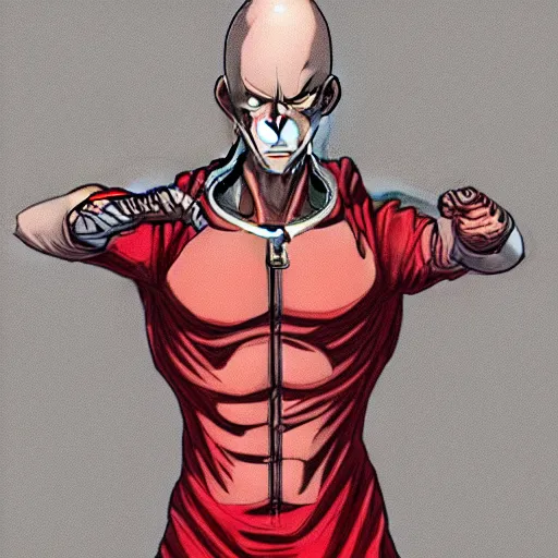 Image similar to anatomical, labelled, medical drawing of saitama, one punch man anime style