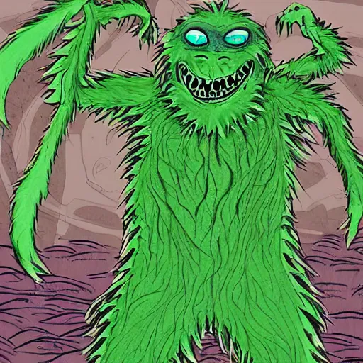Prompt: swamp monster in aya kato style