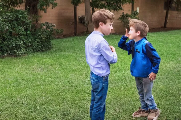 Image similar to photo of a kid asking a guy if he can adopt him, 4k