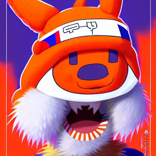 Image similar to anime Portrait of Youppi the Habs Montreal Canadiens Mascot as a very cute powerful and friendly pokemon, highly detailed anime, high evolution, 1990s, legendary, smooth, sharp focus, dynamic lighting, intricate, trending on ArtStation, illustration pokemon, art by WLOP