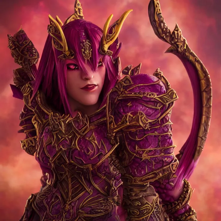 Image similar to onyxia, an world of warcraft portrait of onyxia, figurine, detailed