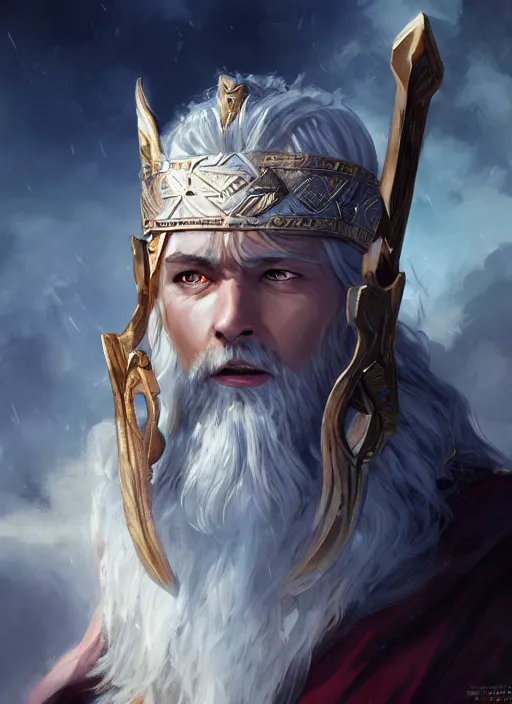 king of gods odin, cg original, by wlop | Stable Diffusion