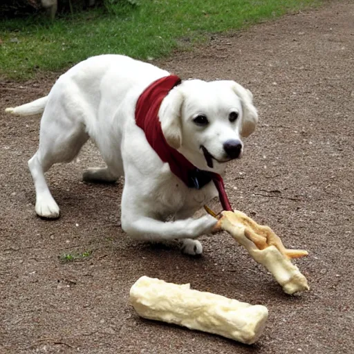 Image similar to idefix enjoying a bone