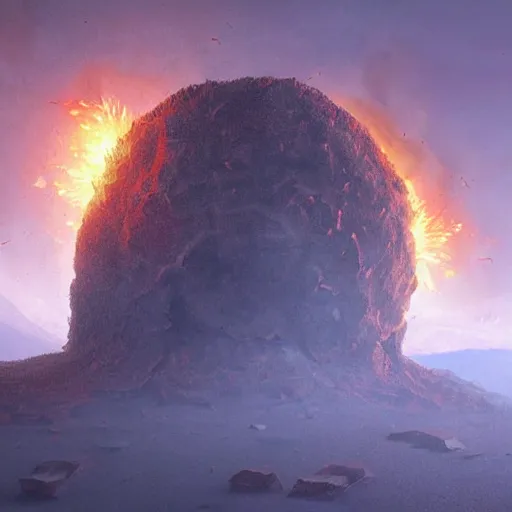 Image similar to A digital painting of a meteorite containing an insect hive burning up in the atmosphere, Alien, Wayne Barlowe Greg Rutkowski Jessica Rossier