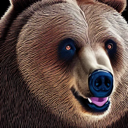 Image similar to a bear, digital art, insanely detailed, elegant, studio photography