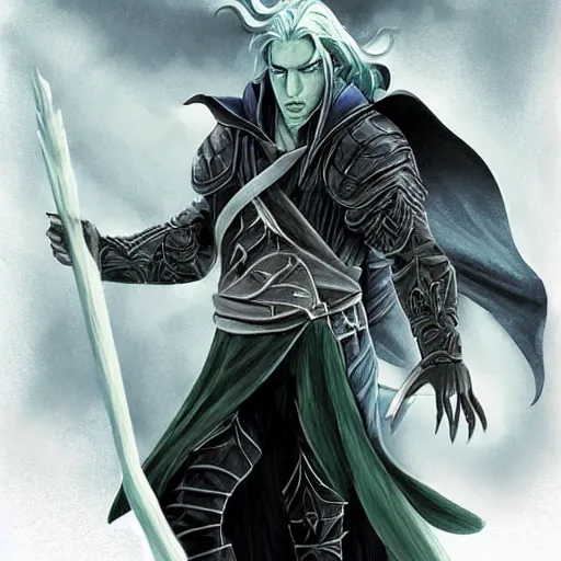 Prompt: drizzt do urden, digital art