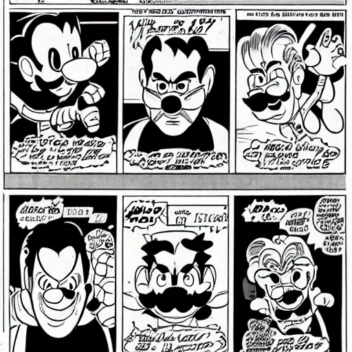 Prompt: mario drawn like a 1 9 7 0 marvel comic from stan lee